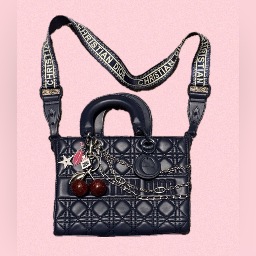 Navy Blue Quilted Crossbody Bag